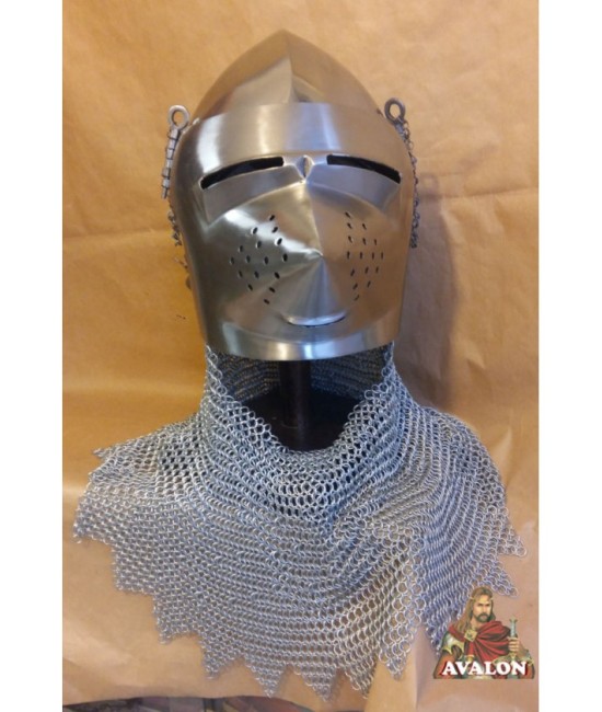 Medieval bassinet helmet