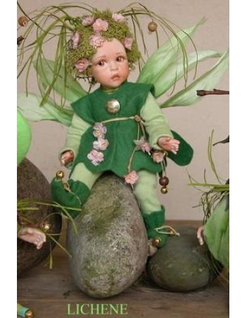 Elf doll: Lichen -  porcelain doll