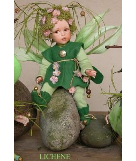 Elf doll: Lichen -  porcelain doll