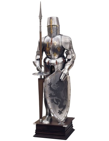 Medieval Armor Rampant Lion Shield