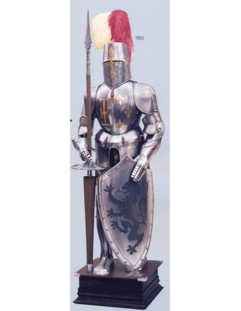 Medieval Armor Rampant Lion Shield