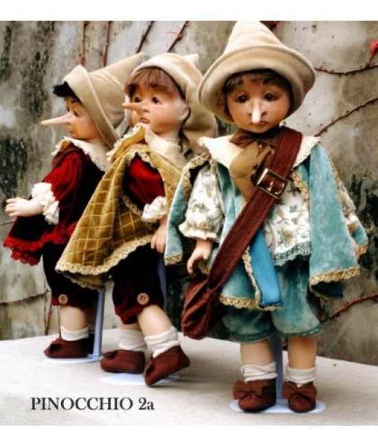 Pinocchio  seriously happy - Dolls porcelain fairy tales