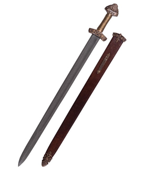 Viking Sword with Scabbard - Damascus Steel Blade