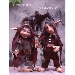 Pungitopo and Tamarind Porcelain Elf Gnome Doll, Porcelain Fairy Dolls 