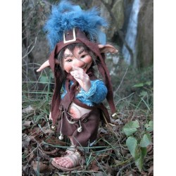 Pungitopo and Tamarind Porcelain Elf Gnome Doll, Porcelain Fairy Dolls 
