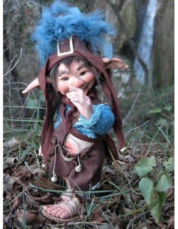 Pungitopo and Tamarind Porcelain Elf Gnome Doll, Porcelain Fairy Dolls 