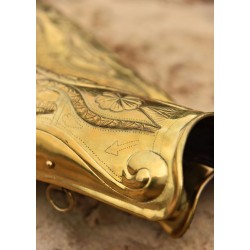 Greaves of the Praetorian Guard in stamped brass, pair