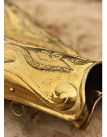Greaves of the Praetorian Guard in stamped brass, pair