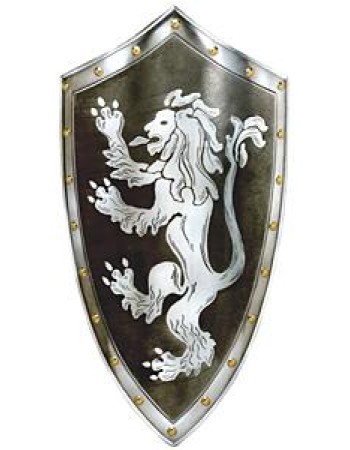 Rampant lion shield