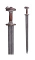 Scandinavian with Tin-Plated Brass Hilt, Damascus Steel Blade