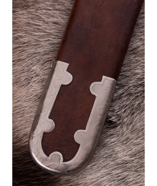 Scandinavian with Tin-Plated Brass Hilt, Damascus Steel Blade