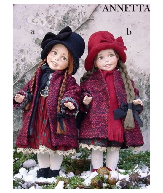 Annetta, Porcelain Doll - Size: 38 cm.